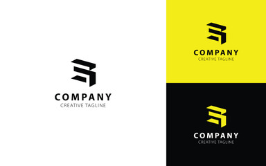 Poster - Monogram 3D logo with letter S in isometric top-left view for your business