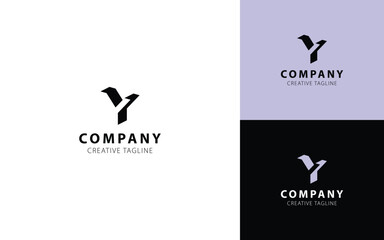 Poster - Monogram 3D logo with letter Y in isometric top-left view for your business