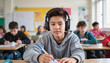 © Алла Моисеева - teenager wearing hoodie andheadphones