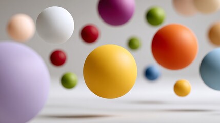 Poster - Bunch of colorful balls are flying through the air