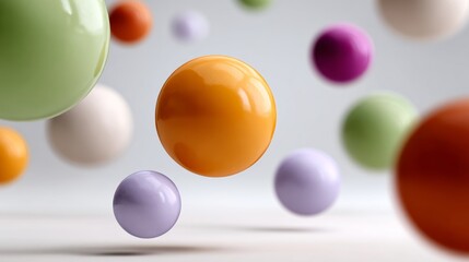 Poster - Bunch of colorful balls are flying through the air