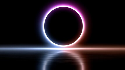 Poster - Glowing circle on a dark background