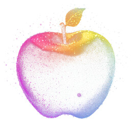 Wall Mural - png colorful apple light glitter colors effect fruit.