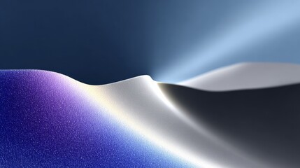 Poster - Blue and white image of a snowy mountain with a blue sky in the background