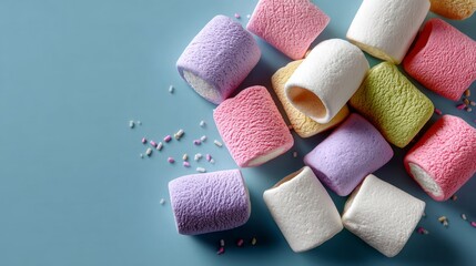 Poster - Pile of marshmallows in various colors and flavors