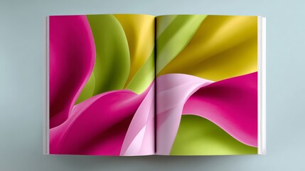 Poster - The image is a colorful piece of art featuring a pink, green, and yellow flower