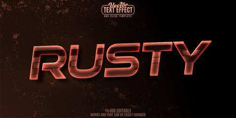 Poster - Rusty editable text effect, customizable metallic and grunge 3d font style