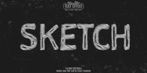 Poster - Chalk editable text effect, customizable sketch and doodle 3d font style