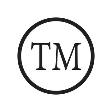 Trade mark icon symbol. TM sign trademark vector black law.