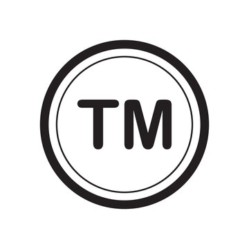 Trade mark icon symbol. TM sign trademark vector black law.