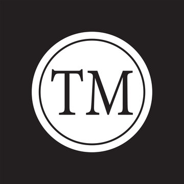 Trade mark icon symbol. TM sign trademark vector black law.