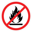 © เกรียงไกร จำรองเพ็ง - No Open Fire flame Symbol Vector, with white border outside,Isolated On White Background Label