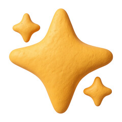 Poster - PNG Abstract yellow 3D star shapes
