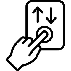 Poster - Elevator button pressing outline icon vector