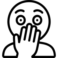 Poster - Hand covering mouth outline icon vector