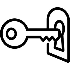 Poster - Simple key outline icon vector