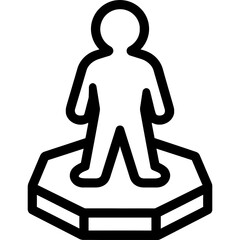 Poster - Miniature figure stand outline icon vector