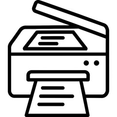 Poster - Photocopying papers outline icon vector