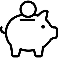 Poster - Piggy bank outline icon vector