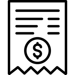 Poster - Receipt paper outline icon vector