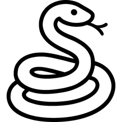 Poster - Coiled snake outline icon vector