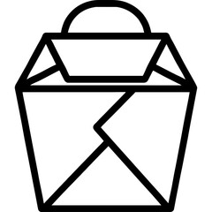 Poster - Takeout box outline icon vector