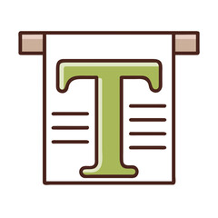 Poster - A stylized letter T graphic offers a versatile design element suitable for logos, branding, or decorative text, providing a clean and modern aesthetic for various creative projects and designs.