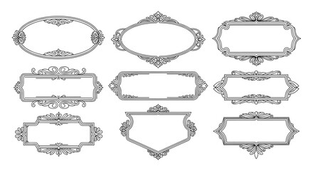 Poster - A set of ornate vector frames, perfect for adding a touch of vintage elegance to invitations, announcements, or decorative design projects with a classic style.