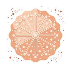 Poster - Decorative Floral Ornament: Circular Patterned Shape with Peach Palette