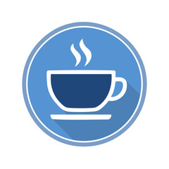 Poster - Coffee Cup Icon with Steam in Circle, Hot Drink, Simple Design
