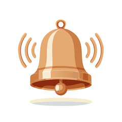 Poster - Ringing Bell Vector Notification Signal Alarm Sound Golden Alert Reminder Attention