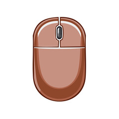 Poster - Brown computer mouse for work or play in home offices and schools for digital design