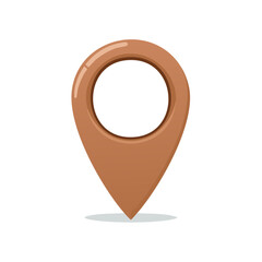 Poster - Beige location pointer icon with glossy effect for maps and navigation apps