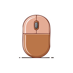 Leinwandbilder - Stylized Brown Wireless Mouse for Computer with Scroll Wheel Simple Technology Accessory