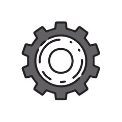 Poster - Isolated Gear Illustration Gray and White for Technical Design and Mechanical Concepts