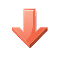 Poster - Coral Arrow Pointing Down Directional Graphic Sign Symbol Indicator Illustration