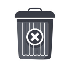 Poster - Trash Can Graphic Deletion Recycle Bin Vector Icon Wastebasket Illustration