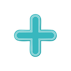 Poster - Aqua Plus Sign Symbol with Rounded Edges Graphic Illustration