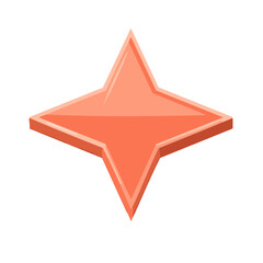 Poster - Dimensional Coral Star Shape Illustration for Festive Decor and Celebration