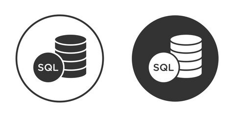 SQL icon vector clipart in black colors. suitable for graphic work