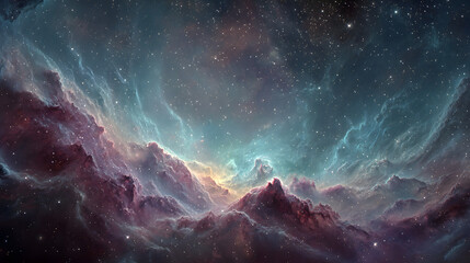 Wall Mural - Colorful galaxy with stars and a nebula