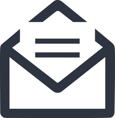 Poster - Simple black and white email icon representing communication concept. Vector illustration