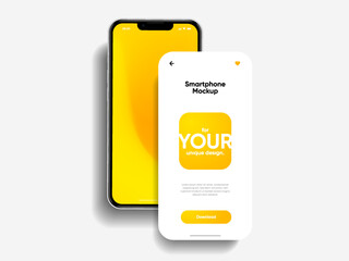 Wall Mural - realistic smartphone mockup. mobile phone vector with isolated on white background. device front vie