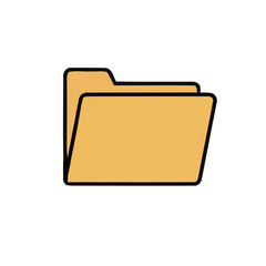 Fototapete - Depiction of an open file folder outlined in dark color, representing organization
