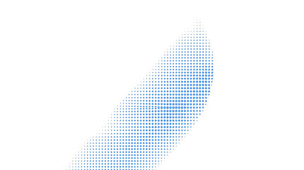 Poster - A blue halftone pattern creates a modern and abstract background with a wavy, curved design, isolated on white background