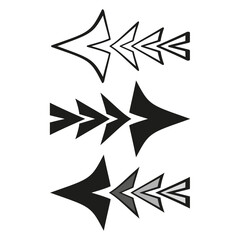 Poster - Abstract pointer arrows. Geometric direction symbols. Progress element set. Vector graphic icon
