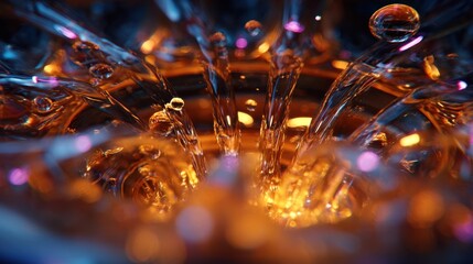 Poster - Close up view of evaporative droplets forming and splashing on the interior surfaces of a crystallizer, highlighting the transition from liquid to solid