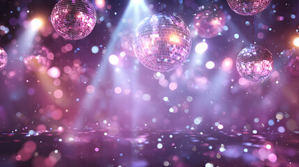 Poster - abstract dance party background Shiny disco wall flashing light