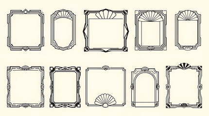 Poster - A set of elegant art deco frames and borders in a vintage style, ideal for adding a touch of sophistication to any design