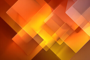 Poster - A dynamic abstract background featuring overlapping geometric shapes in warm orange and yellow hues, creating a vibrant and energetic visual effect.